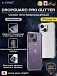 Чехол iPhone 14 X-ONE DropGuard PRO Glitter - блестящий текстурированный-прозрачный корпус пепельного оттенка
