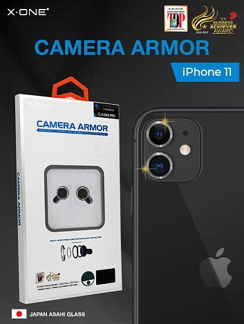 Сапфировое стекло на камеру iPhone 12/12 Mini/11 X-ONE Camera Armor - цвет Silver / линзы / авиа-алюминиевый корпус