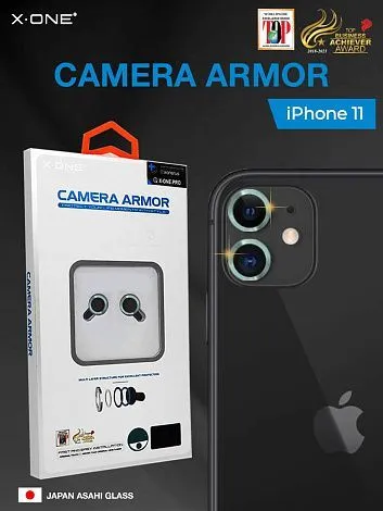 Сапфировое стекло на камеру iPhone 12/12 Mini/11 X-ONE Camera Armor - цвет Light Green / линзы / авиа-алюминиевый корпус