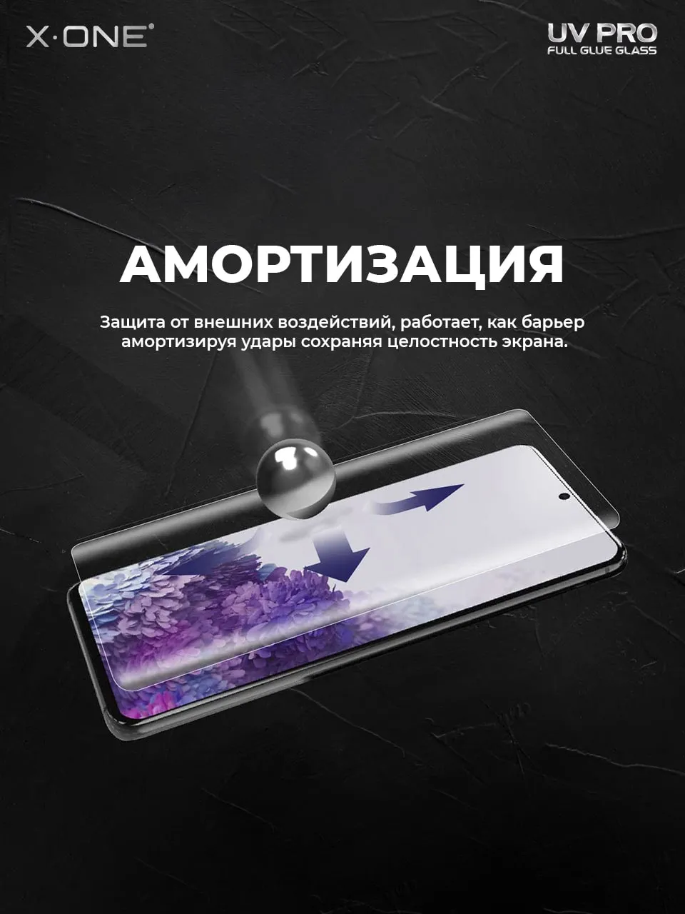 Косметическое защитное стекло Samsung Galaxy S23 Ultra X-ONE UV PRO -  устраняет трещины сколы царапины / изогнутый экран | X-ONE